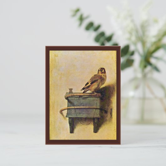 The Goldfinch, Puttertje by Carel Fabritius Briefkaart (Staand voorkant)