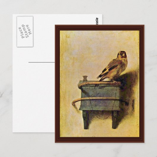 The Goldfinch, Puttertje by Carel Fabritius Briefkaart (Voorkant / Achterkant)
