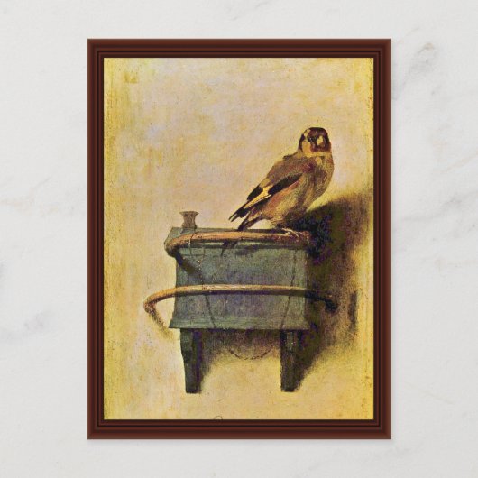 The Goldfinch, Puttertje by Carel Fabritius Briefkaart (Voorkant)