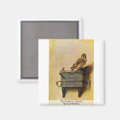 The Goldfinch, Puttertje by Carel Fabritius Magneet (Voorkant / Achterkant)