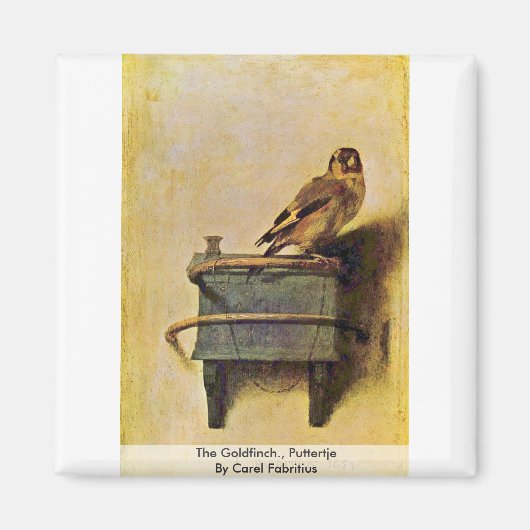 The Goldfinch, Puttertje by Carel Fabritius Magneet (Voorkant)