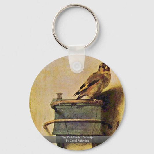 The Goldfinch, Puttertje by Carel Fabritius Sleutelhanger (Voorkant)
