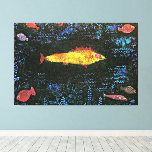 The Goldfish by Paul Klee Canvas Afdruk (Insitu (Houten vloer))