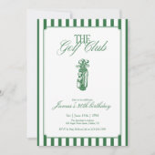 The Golf Club Golf Birthday Party Green Stripe  Kaart (Voorkant)