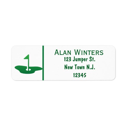 The Golfer Return Address Label (Voorkant)