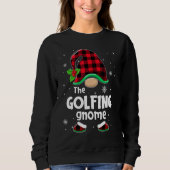 The Golfing Gnome Buffalo Plaid Christmas Matching Trui (Voorkant)