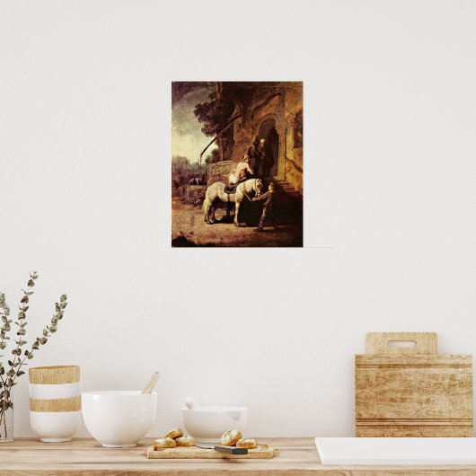 The Good Samaritan by Rembrandt van Rijn Poster (Keuken)