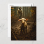 The Good Shepherd and the Lost Lamb – Jesus & Lamb Briefkaart (Voorkant / Achterkant)