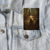 The Good Shepherd and the Lost Lamb – Jesus & Lamb Button (Insitu)