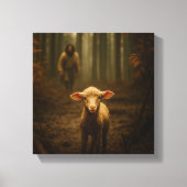The Good Shepherd and the Lost Lamb – Jesus & Lamb Canvas Afdruk (Voorkant)