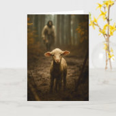 The Good Shepherd and the Lost Lamb – Jesus & Lamb Kaart (Gele Bloem)