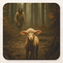 The Good Shepherd and the Lost Lamb – Jesus & Lamb Kartonnen Onderzetters