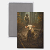 The Good Shepherd and the Lost Lamb – Jesus & Lamb Magneet (Voorkant / Achterkant)