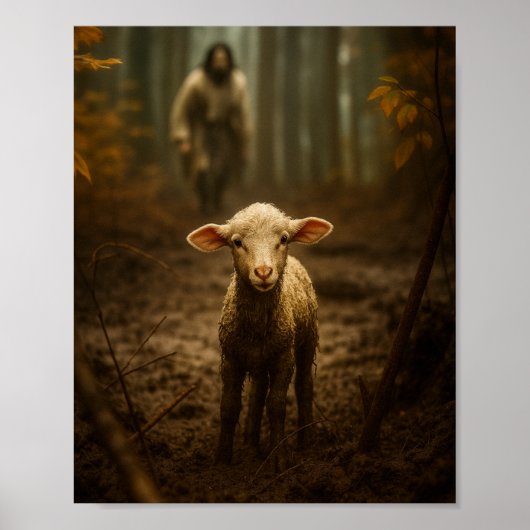 The Good Shepherd and the Lost Lamb – Jesus & Lamb Poster (Voorkant)