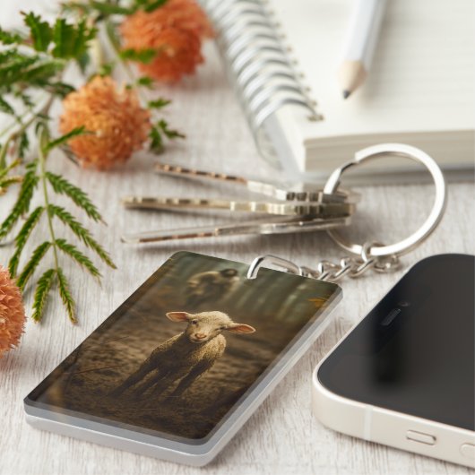 The Good Shepherd and the Lost Lamb – Jesus & Lamb Sleutelhanger (Voorkant Rechts)
