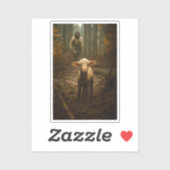 The Good Shepherd and the Lost Lamb – Jesus & Lamb Sticker (Vel)