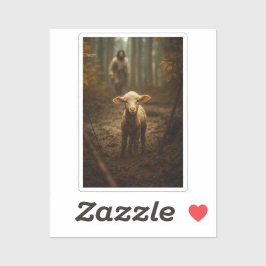 The Good Shepherd and the Lost Lamb – Jesus & Lamb Sticker (Vel)