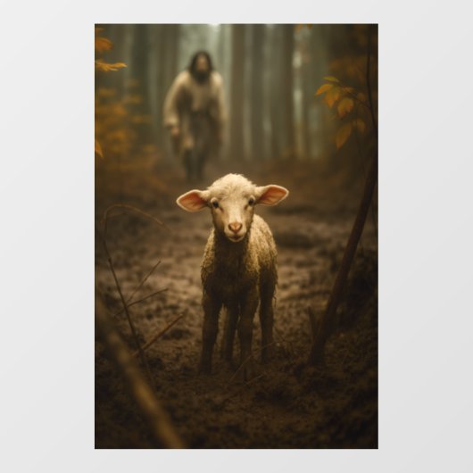 The Good Shepherd and the Lost Lamb Raamsticker (Vel)