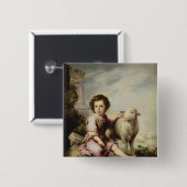 The Good Shepherd, c.1650 Vierkante Button 5,1 Cm (Voorkant /achterkant)