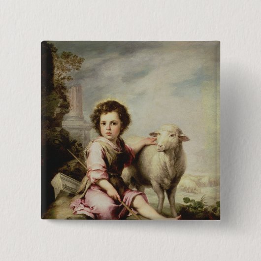 The Good Shepherd, c.1650 Vierkante Button 5,1 Cm (Voorkant)