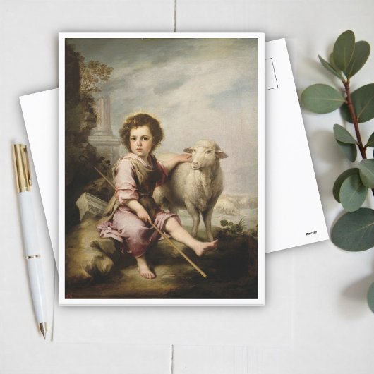 The Good Shepherd, Esteban Murillo Briefkaart