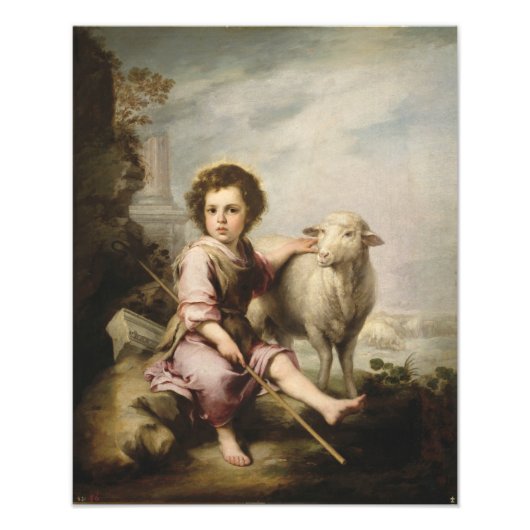 The Good Shepherd, Esteban Murillo Foto Afdruk (Voorkant)