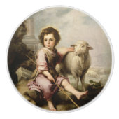 The Good Shepherd, Esteban Murillo Keramische Knop (Voorkant)