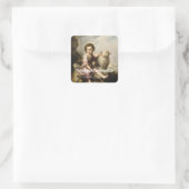 The Good Shepherd, Esteban Murillo Vierkante Sticker (Tas)