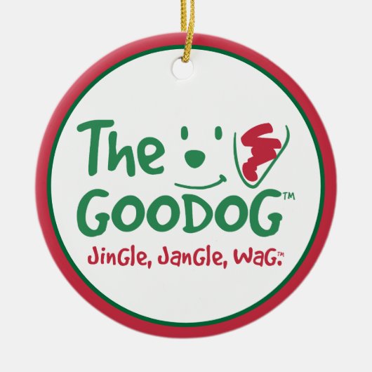 The Goodog™ Personalized Pet Photo Christmas Keramisch Ornament (Voorkant)