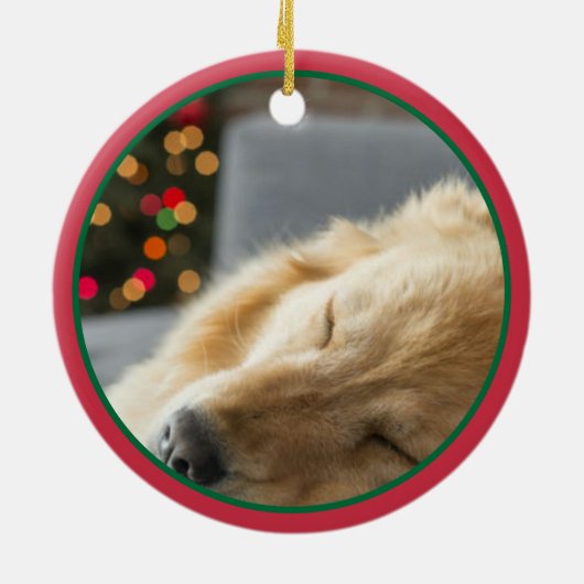 The Goodog™ Personalized Pet Photo Christmas Keramisch Ornament (Achterkant)