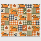 The Goodog™ Pompoen Patchwork Pup Cadeaupapier (Vlak)