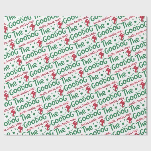 The Goodog™ Red & Green Christmas Dog Lover Cadeaupapier (Vlak)