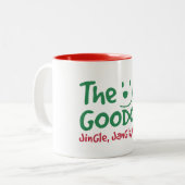 The Goodog™ Smiling Dog Silhouette Christmas Tweekleurige Koffiemok (Voorkant links)