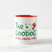 The Goodog™ Smiling Dog Silhouette Christmas Tweekleurige Koffiemok (Center)
