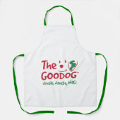 The Goodog™ Smiling Dog Silhouette Green Holiday Schort (Voorkant)