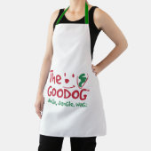 The Goodog™ Smiling Dog Silhouette Green Holiday Schort (Insitu)