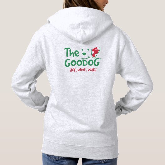 The Goodog™ Smiling Dog Silhouette Holiday Hoodie (Achterkant)