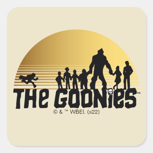 The Goonies Sunset Silhouette Graphic Vierkante Sticker (Voorkant)