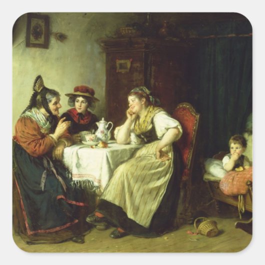 The Gossips, 1887 Vierkante Sticker (Voorkant)