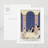 The Gourmands, 1920-30 (pochoir print) Briefkaart (Voorkant / Achterkant)