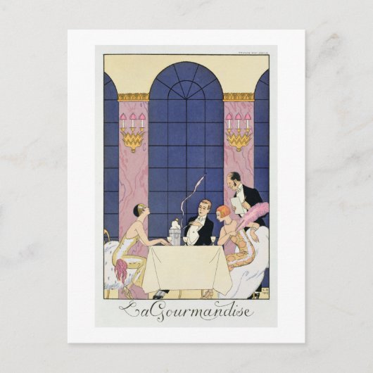 The Gourmands, 1920-30 (pochoir print) Briefkaart (Voorkant)