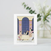 The Gourmands, 1920-30 (pochoir print) Briefkaart (Staand voorkant)