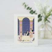 The Gourmands, 1920-30 (pochoir print) Briefkaart (Staand voorkant)