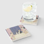 The Gourmands, 1920-30 (pochoir print) Stenen Onderzetter (Zijkant)