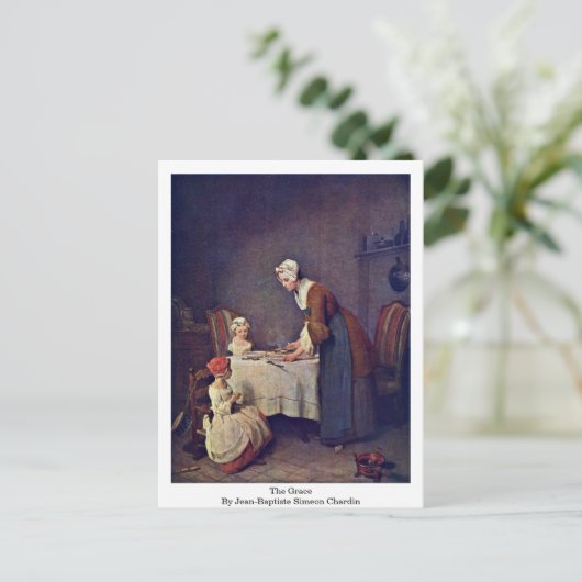The Grace by Jean-Baptiste Simeon Chardin Briefkaart (Staand voorkant)