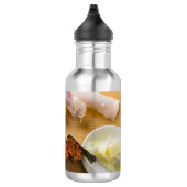 The graceful curves of nigiri - sushi art on wood waterfles  (Rechts)