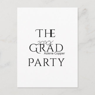 The grad party name 20XX bold letter graduatsimple Briefkaart