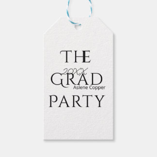 The grad party name 20XX bold letter graduatsimple Cadeaulabel