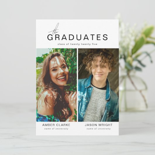 the GRADUATES', 2 foto Gezamenlijke Graduation Par Kaart (Staand voorkant)