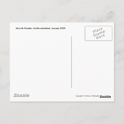 The Grand Cascade, Alnwick Garden Briefkaart (Achterkant)